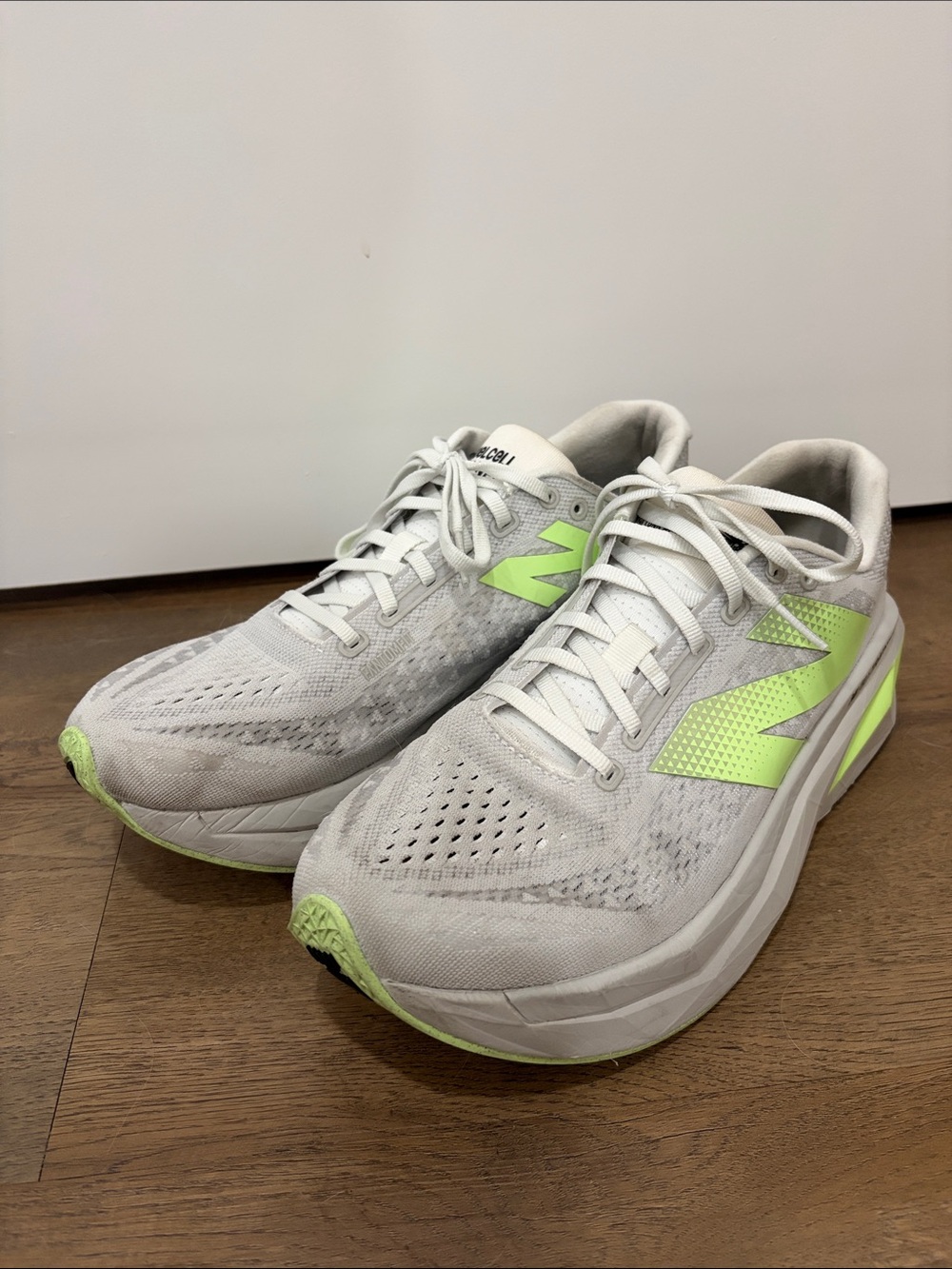 New Balance FuelCell SuperComp Trainer V3 Gray and Neon Green Running Shoes